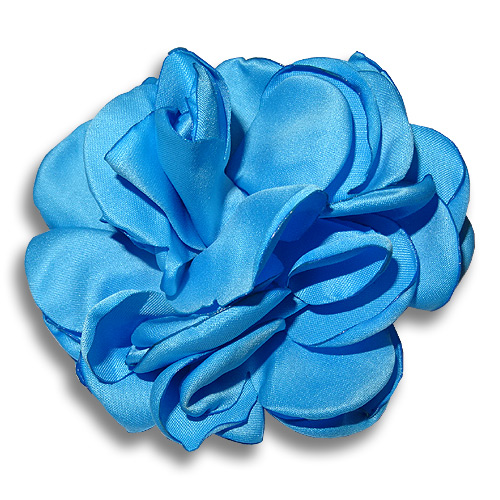 Blue rose silk flower hair clip - Click Image to Close