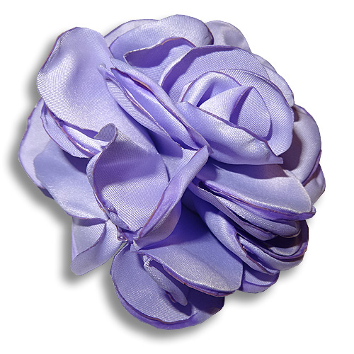 Lavender rose silk flower hair clip - Click Image to Close