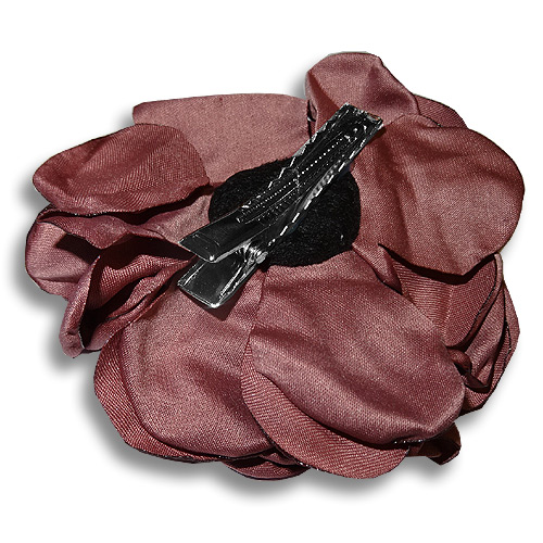 Mauve rose silk flower hair clip