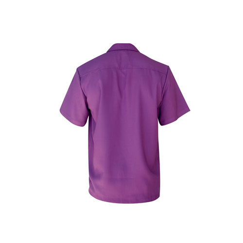 Double Panel Bowling Shirt - Purple/Cream - Click Image to Close