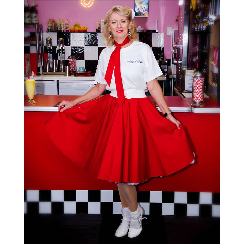 Full Circle Skirt - Red