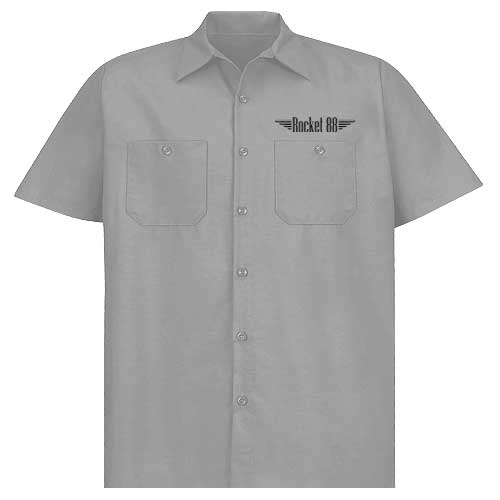 Hot Rod Garage Work shirt - Grey - Click Image to Close