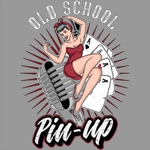 Old School Pinup Workshirt - Grey