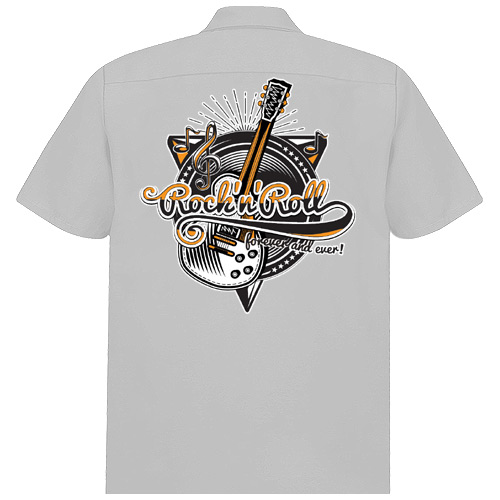 Rock'n'Roll Workshirt - Grey - Click Image to Close