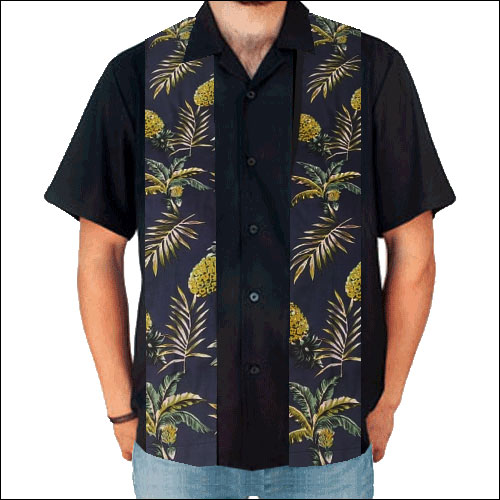 Double Panel Bowling Shirt – Tropical Pineapple