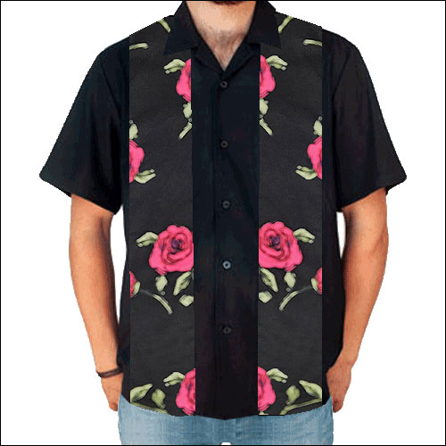 Double Panel Bowling Shirt - Pink Rose - Click Image to Close